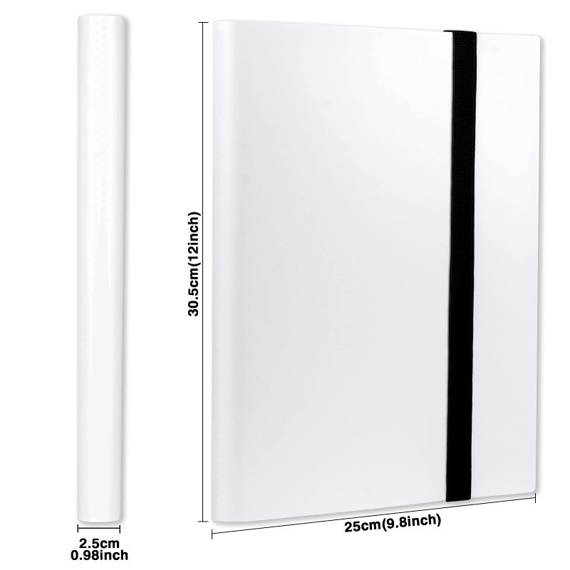 GEAoffice Card Binder 9 جيوب مجلد ألبوم بطاقات التداول 360 الجانب تحميل جيب الموثق للرياضة وبطاقات الألعاب MTG وغيرها من TCG الأبيض - Image 3